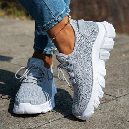 Women'S Breathable Knit Sneakers - Lightweight, Comfortable Low-Top Running Shoes with Soft Sole for All Seasons