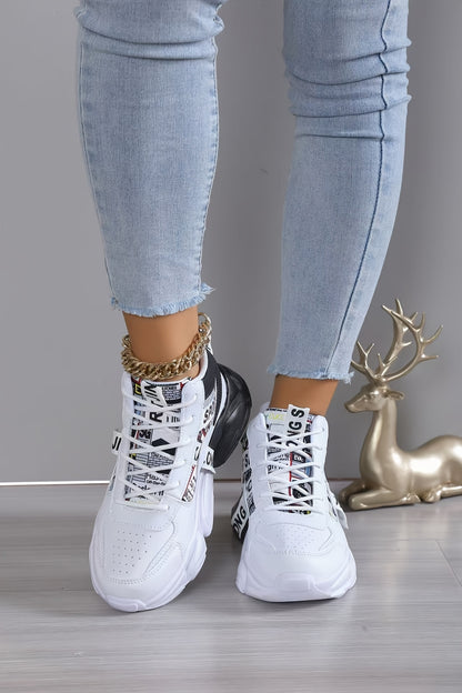 Women's Fashion Thick-Soled Sneakers, Street Style Breathable Casual Shoes for All Seasons