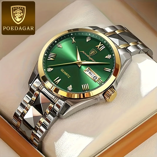 Luminous Calendar Men's Quartz Watch Business Sports Teenagers Trend Stainless Steel Student Wristwatches, Ideal choice for Gifts Christmas Gift Valentine's Day