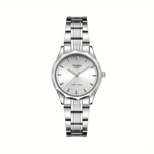 1pc Vintage Style Women'S Quartz Watch, Stainless Steel Round Case, Luminous Hands, Electronic Movement, Non-Rechargeable Battery, Fashion Accessory