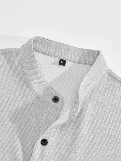 Men'S Two-Piece Set Featuring a Short-Sleeve Cardigan with Pockets And Drawstring Pocket Long Pants, Perfect for a Clean And Comfortable Summer.