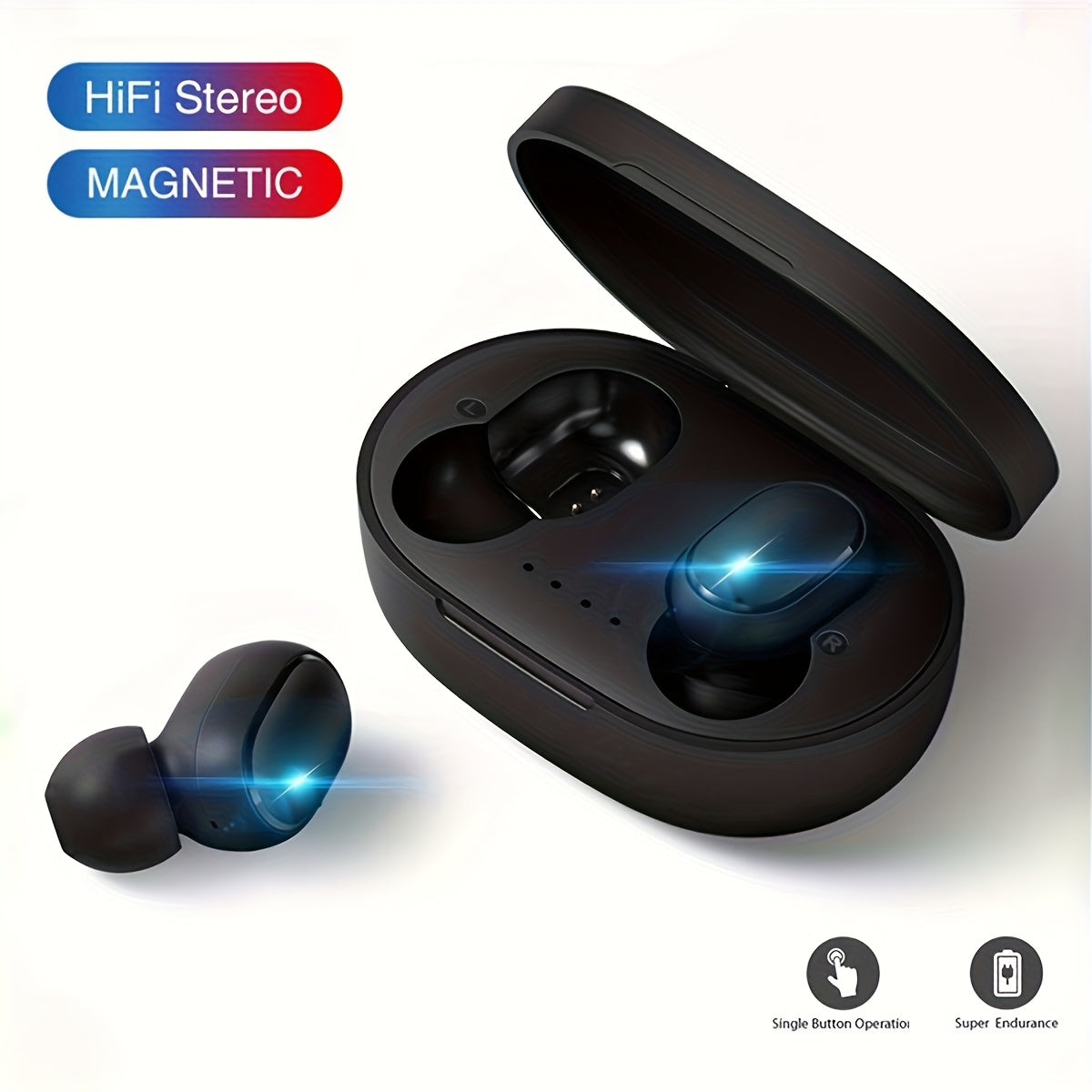 Hot-selling TWS True Wireless Earphones - In-Ear Dual-Ear, High-Quality Sound, High-Definition Calls - for Music & Running - Suitable for All - Perfect Gift for Music Lovers & Fitness Enthusiasts - Wireless Earbuds, High-Qual