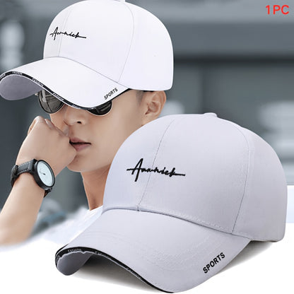 1pc Unisex Casual Embroidered Letter Baseball Cap, Spring/Winter Sun Protection Hip Hop Hat, Lightweight Outdoor Travel Cap