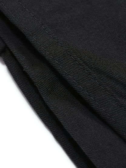 3-Pack Men'S Casual Cotton Cargo Pants, Solid Color, Non-Stretch, Regular Length, Drawstring Waist, Four Seasons, Standard Fit, Woven Fabric
