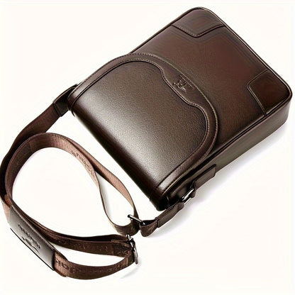Men'S Fashion Crossbody Messenger Bag, Casual Shoulder Bag, Large Capacity Business Travel Satchel, Trendy Vertical Backpack