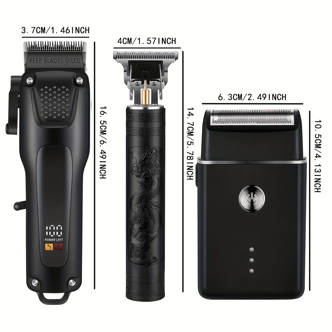 Men's Hair Clipper Set, Digital Display Rechargeable Hairdresser with USB Port, ABS Body, Professional Haircutting Kit, Bathroom Supplies Bathroom Haircutting Tool Set Shaving Razor Set Ideal Gift for Fathers, Holiday Gift