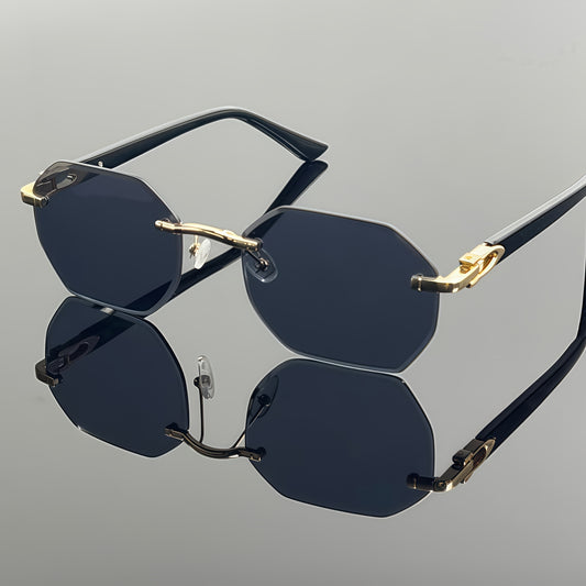 Stylish Men'S Glasses Featuring Classic Rimless Rectangular Lenses with Transparent Lenses, Suitable for Both Men And Women, Perfect for Work And Leisure, As Well As Holiday Gifts.