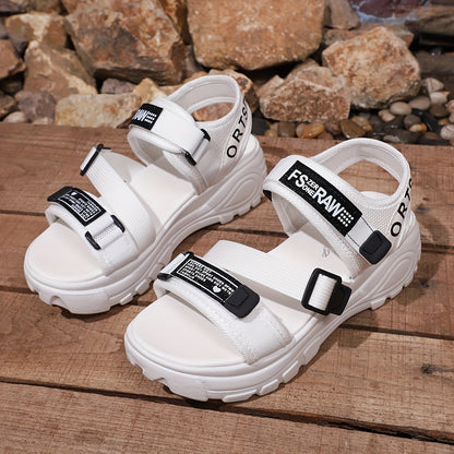 2025 Summer Fairy Style Lightweight High-End New Magic Tape Sandals for Women, Fashionable Casual Outdoor Wear
