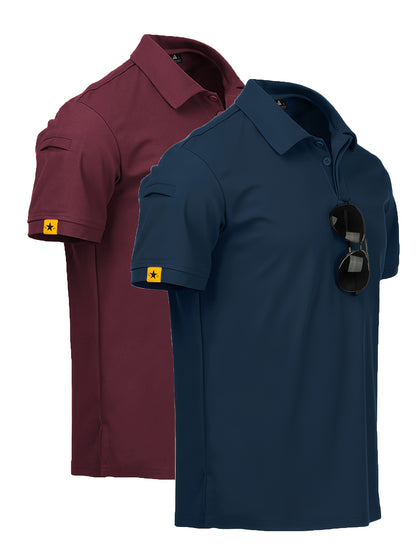 2pcs Men's Casual Shirts - Breathable, Stretch Fabric with Button Detail, Summer Wear, Men's Shirts