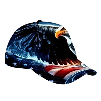 1pc Patriotic Eagle & American Flag Baseball Cap - Adjustable, Lightweight Polyester, Bold Street Style Design with Eagle Head & Striped Flag, Perfect for Sports, Casual Wear, or Holiday Gifts, Baseball Cap