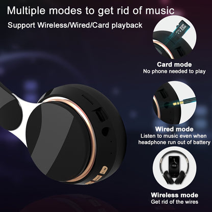 1pc Retro Style Wireless Headphones with HiFi Sound, Foldable & Portable Design, Built-in Radio, Condenser Mic, Button Control, Compatible with Cellphones, Ideal for Gaming, Exercise, Home Use - 5.3 Chip, Type-C Charging, Non