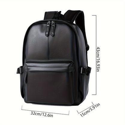 PU Men's Casual Backpack, Outdoor Travel Backpack Student School Bag