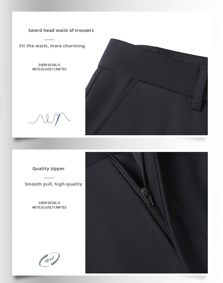 KAISER Men's Classic Solid Color Straight-Leg Dress Pants - Casual & Versatile, Perfect for Spring/Fall