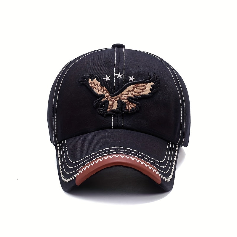 1pc Men'S Stylish Eagle Embroidery Baseball Cap - Adjustable Size, Casual Streetwear, Sun-Protective, Perfect for Outdoor Sports, Golf, and Gifts, Casual Headwear | Stylish Headgear | Adjustable