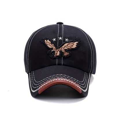 1pc Men'S Stylish Eagle Embroidery Baseball Cap - Adjustable Size, Casual Streetwear, Sun-Protective, Perfect for Outdoor Sports, Golf, and Gifts, Casual Headwear | Stylish Headgear | Adjustable