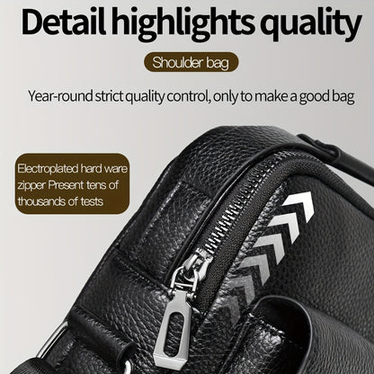 WEIXIER Men'S Set Shoulder Bag, Unisex Waist Postman Bag, Crossbody Chest Bag, Handbag, PU Fabric Multi-pocket, with Card Holder Wallet, Adjustable Detachable Shoulder Strap, Casual Commuting Bag Retro Business Texture Men'S