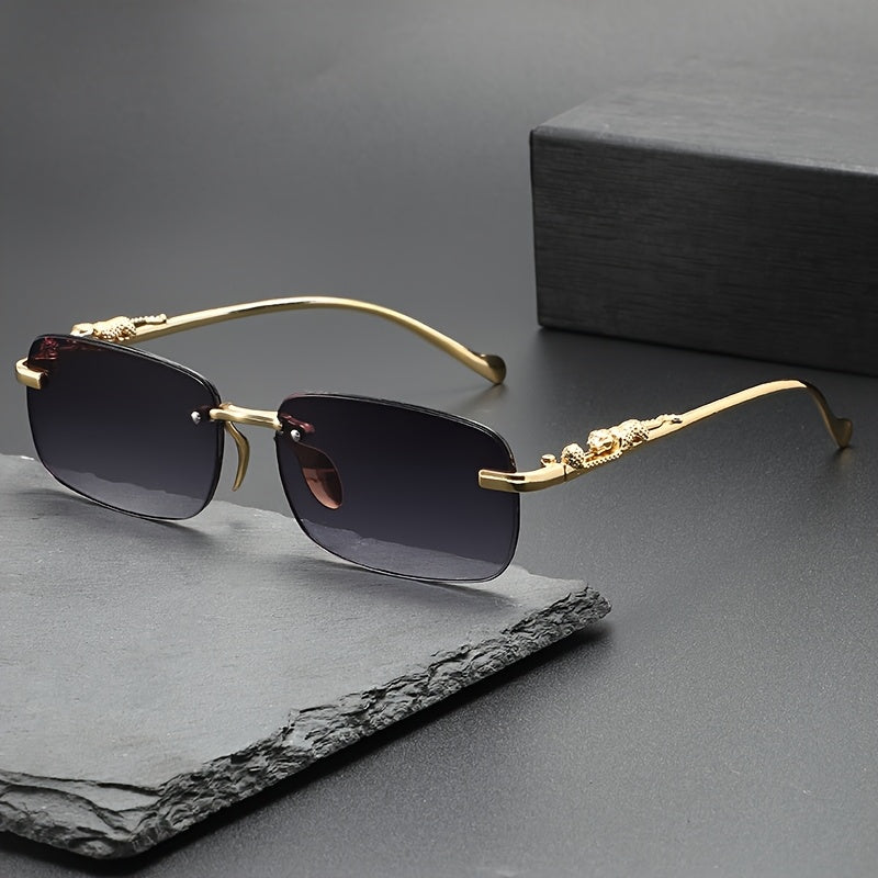 Perfectly stylish leopard-print frameless Men&apos;s and Women&apos;s glasses, ideal for holiday parties, trips, or as a festive gift, hunting eyewear