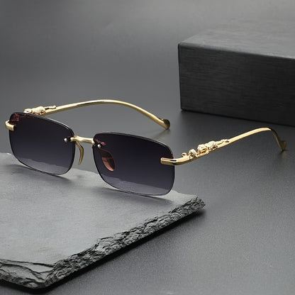 Perfectly stylish leopard-print frameless Men&apos;s and Women&apos;s glasses, ideal for holiday parties, trips, or as a festive gift, hunting eyewear