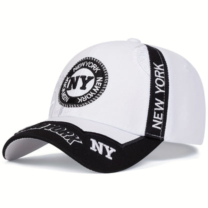 1pc Men's NY Letter Stitching Baseball Cap Outdoor Adjustable Sun Protection Casual Hat Suitable for Spring and Autumn Travel and Beach Party