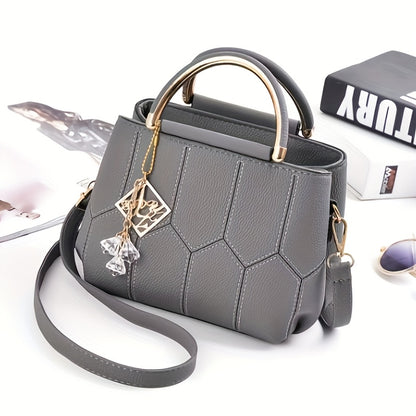 Women's Elegant Quilted Crossbody Shoulder Bag - Adjustable Strap & Golden-Tone Hardware, Dark Green & Golden-Tone Handbag with Zipper Closure, Versatile for Casual & Formal Occasions, Everyday Accessory, Chic Accessory, Refi