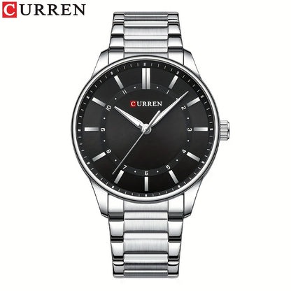 CURREN Men's Watch Gift Stainless Steel Band Simple Business Casual Watch