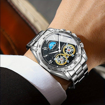 Double Tourbillon Watch Men's Hollow Mechanical Watch Multifunctional Fashion Luminous Wristwatch