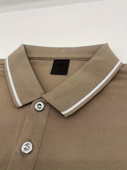 3pcs Men's Casual Fashion Shirts - Breathable Polyester, Short Sleeve, Button-Up with Classic Collar - Machine Washable, Summer Essentials in Black, White, and Beige