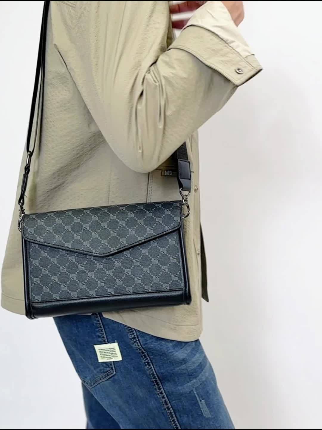Autumn and Winter New Casual Shoulder Crossbody Bag, Men's Daily Travel Backpack, Flip-Top Casual Phone Storage Pouch