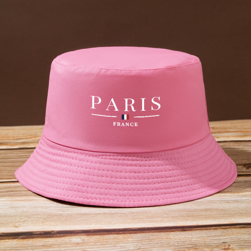 Unisex Casual Stylish Letter PARIS Pattern Fisherman's Hat, Fashionable Trucker Cap with Adjustable Brim for Men and Women, Suitable for Spring/Summer Outdoor Sports Camping Fishing, Perfect Gift for Family and Friends