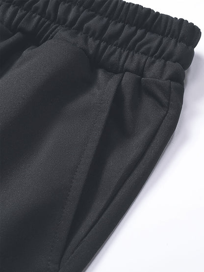 Men's Long Sleeve Hooded Sweatshirt + Threaded Sweatpants Set Spring and Autumn Solid Color Pullover Regular Long Sleeve T-shirt and Pants Belt Drawstring Casual Sports Trousers Two-piece Set