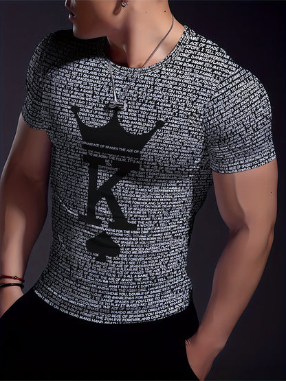 Lucky T-Shirt Men's Classic Geometric Long Sleeve T-Shirt - Tear-resistant, high-stretch, knitted fabric - Suitable for sports, training, yoga, running, hiking and casual wear