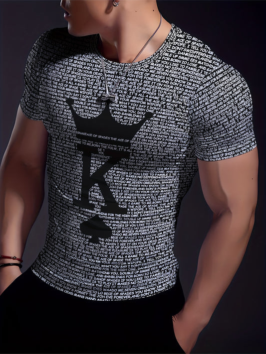 Lucky T-Shirt Men's Classic Geometric Long Sleeve T-Shirt - Tear-resistant, high-stretch, knitted fabric - Suitable for sports, training, yoga, running, hiking and casual wear