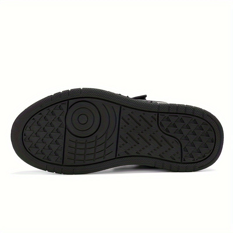 Boys' Stylish Low-Top Sneakers - Lightweight, Breathable Faux Cover with Striped Design, Hook-and-loop Fastener Strap, Perfect for Casual Running & Sports - Brown & White, Running Shoes