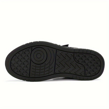 Boys' Stylish Low-Top Sneakers - Lightweight, Breathable Faux Cover with Striped Design, Hook-and-loop Fastener Strap, Perfect for Casual Running & Sports - Brown & White, Running Shoes