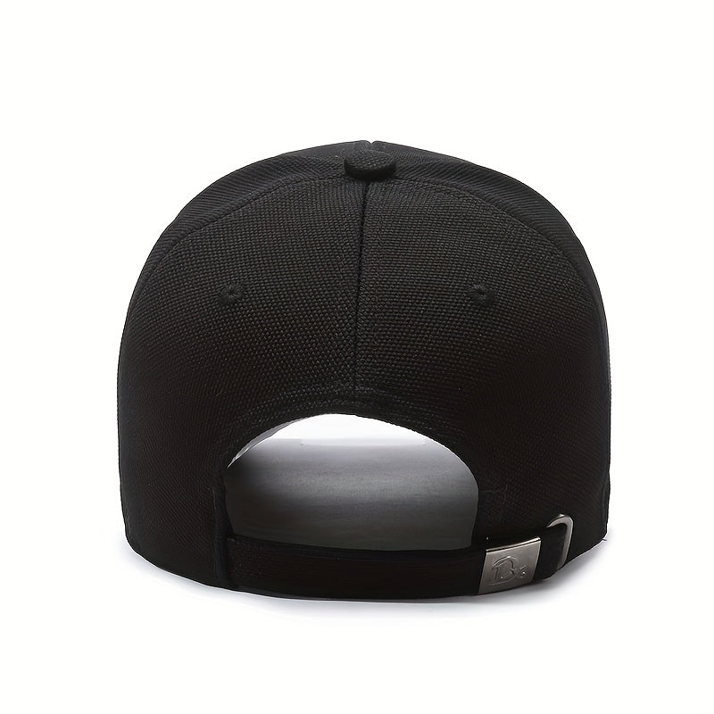 1pc CLAIRS R Embroidered Baseball Cap - Adjustable Lightweight Curved Brim Hat for Men & Women, Black with Golden Logo, Casual Outdoor Wear, Outdoor Headwear|Stylish Baseball Cap|Lightweight Ha
