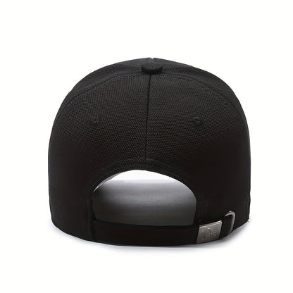 1pc CLAIRS R Embroidered Baseball Cap - Adjustable Lightweight Curved Brim Hat for Men & Women, Black with Golden Logo, Casual Outdoor Wear, Outdoor Headwear|Stylish Baseball Cap|Lightweight Ha