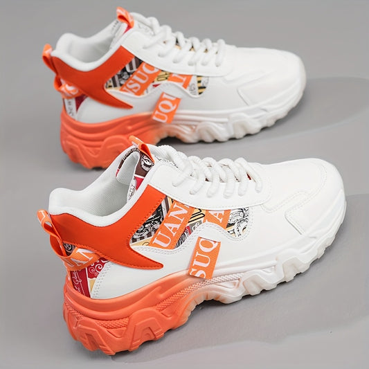 1 Pair Women'S Fashion Sneakers - Lightweight All-Season Running Shoes with Polyurethane Upper, Fabric Inner & Insole, Rubber Sole