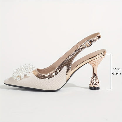 New Spring And Summer Versatile Sexy Open-Back Stiletto Heels for Women, Featuring a Chic One-Strap French Style with a Closed Toe.