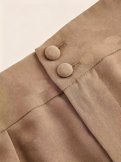 Two-piece Set of High-waisted Wide-leg Pants