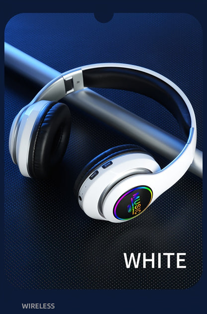 Wireless Earphones, Multi-Color LED Lights, Comfortable Foldable Earphones, SD Card Slot, School/Tablet/Pc/Phone/Birthday/Christmas/Travel Gifts. Popular Wireless Earphones, Head Mounted Wireless Earphones, And Foldable Earbu