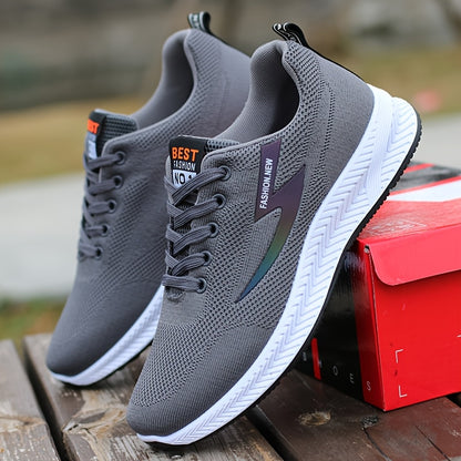 Breathable Men's Athletic Sneakers - Lightweight, Non-Slip Running Shoes with Soft Rubber Sole, Stylish Black Mesh Design for All Seasons, Casual & Sporty Wear, Allseason Footwear, Modern Streetwear, Comfortable Fabric Insole