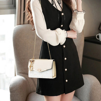 Simple and fashionable chain shoulder bag. 2025 style underarm bag solid color shoulder bag, 3 colors optional sequin trend, versatile fashion casual messenger bag, suitable for daily, work, commuting, play, holiday gifts