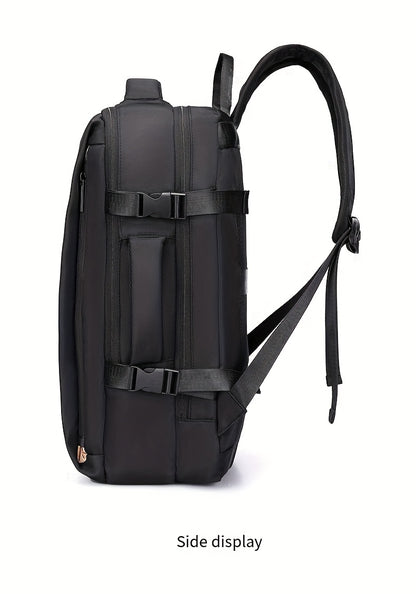 Men's Professional Laptop Backpack - Large Capacity Business Backpack with 39.62cm Laptop Compartment, Heavy-Duty Zipper Closure, Padded Shoulder Straps - Sleek Black Backpack for Office, Travel, Meetings - Durable Carry-On B