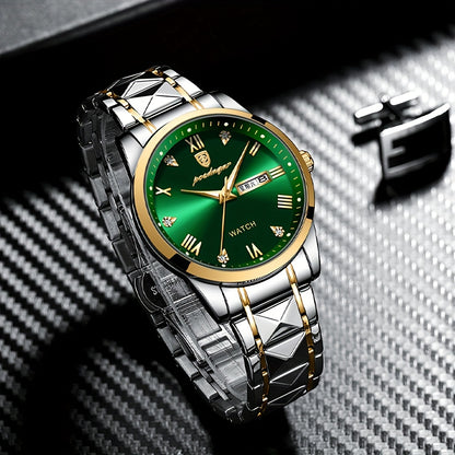 Luminous Calendar Men's Quartz Watch Business Sports Teenagers Trend Stainless Steel Student Wristwatches, Ideal choice for Gifts Christmas Gift Valentine's Day