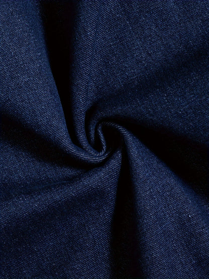 Men's Casual Warm Fleece Lined Denim Jacket, Chic Street Style Button Up Jacket for Fall Winter