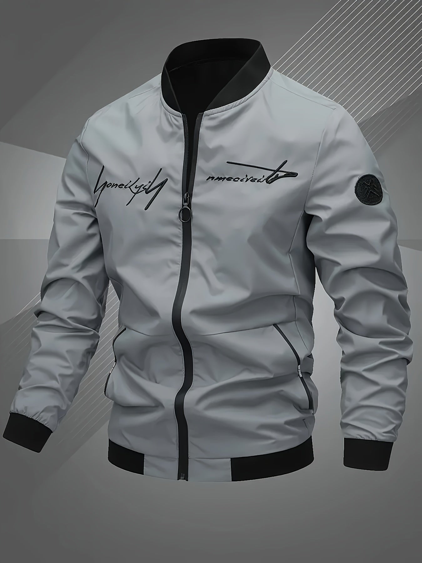 New Men's Two-piece Suit Classic Flyer Jacket and Jogging Pants Set
