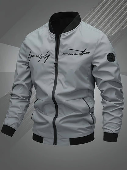 New Men's Two-piece Suit Classic Flyer Jacket and Jogging Pants Set