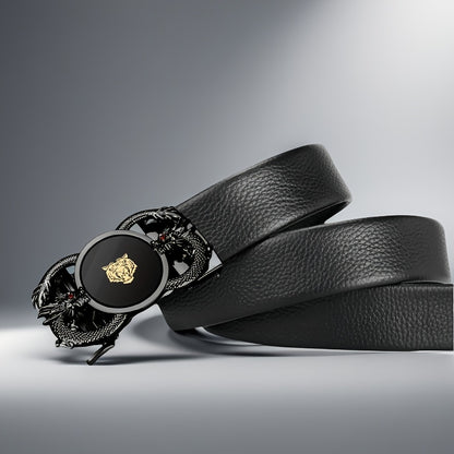 1pc Men'S Automatic Buckle Faux Leather Belt - Elegant Black Business Style with Golden-Tone Buckle, Perfect for Weddings, Business, and Casual Wear - Ideal Gift for Husband or Dad, Formal Belt | Sophisticated Belt | Durable