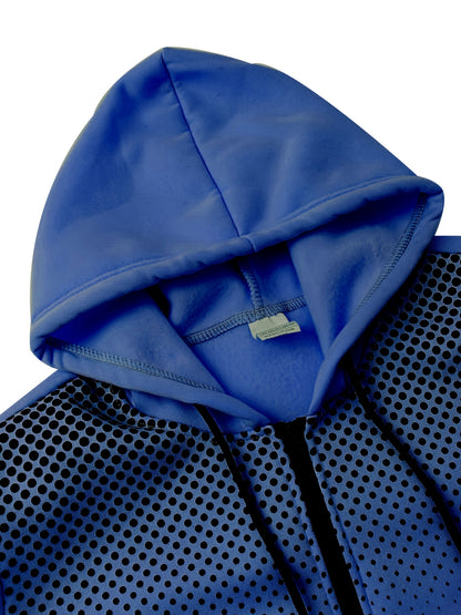 Autumn and Winter Zip-Up Jacket Set with Fleece Hooded Jacket and Button Front