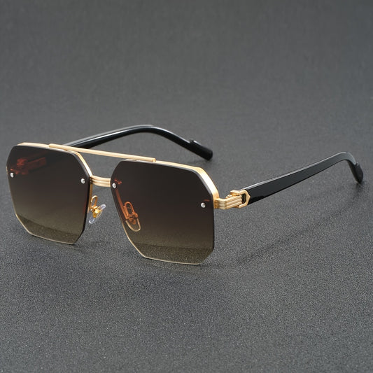 Half Frame Fashionable Men's and Women's Glasses Casual Shopping Metal Frames Holiday Gift